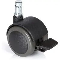 Hjh OFFICE 5x ROLO STOP 11mm/50mm Harde bodem - Bureaustoelwielen Zwart