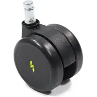 Hjh OFFICE 5x ROLO ESD 11mm/65mm Harde bodem - Bureaustoelwielen Zwart