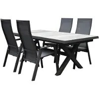 AVH-Collectie Nancy New Delhi dining tuinset uitschuifbaar 204-264x103xH74,5 cm 5 delig verstelbaar