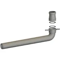Burgerhout Miniflex, enkelwandig rookgas, koppelstuk, kunststof, steekeind 60mm, klikbevestiging 60mm, grijs RAL7040