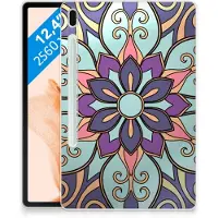 B2Ctelecom Samsung Galaxy Tab S7FE Siliconen Hoesje Purple Flower