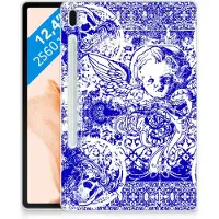 B2Ctelecom Tablet BackCover Samsung Galaxy Tab S7FE Angel Skull Blauw