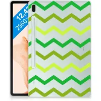 B2Ctelecom Samsung Galaxy Tab S7FE Hippe Hoes Zigzag Groen
