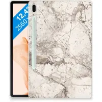 B2Ctelecom Samsung Galaxy Tab S7FE Tablet Back Cover Marmer Beige