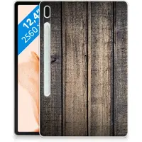 B2Ctelecom Samsung Galaxy Tab S7FE Silicone Tablet Hoes Steigerhout