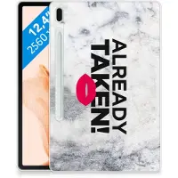 B2Ctelecom Samsung Galaxy Tab S7FE Back cover met naam Already Taken White