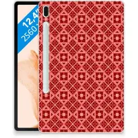 B2Ctelecom Samsung Galaxy Tab S7FE Hippe Hoes Batik Rood