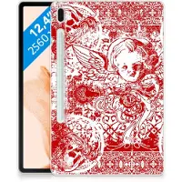 B2Ctelecom Tablet BackCover Samsung Galaxy Tab S7FE Angel Skull Rood