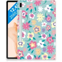 B2Ctelecom Samsung Galaxy Tab S7FE Siliconen Hoesje Flower Power