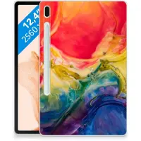 B2Ctelecom Tablethoes Samsung Galaxy Tab S7FE Watercolor Dark