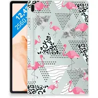 B2Ctelecom Samsung Galaxy Tab S7FE Back Case Flamingo Triangle