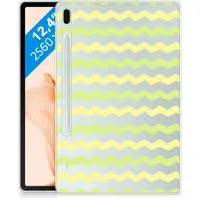 B2Ctelecom Samsung Galaxy Tab S7FE Hippe Hoes Waves Yellow