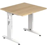 Hjh OFFICE PRO MEGA 8 W - 80 x 80 Tafelhoogte I In hoogte verstelbaar Eiken/Wit