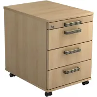 Hjh OFFICE PRO SIGNA AC30 SG - Rolcontainer Hout Eiken met 3 lades Greeplijst kunststof