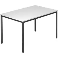 Hjh OFFICE PRO DORAN DR12 D - Wit 120x80 met ronde buis / Zwart