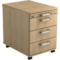 Hjh OFFICE PRO SIGNA AC30 CE - Rolcontainer Hout Eiken met 3 lades Chrome metaal handgreep