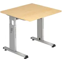 Hjh OFFICE PRO MEGA 8 S - 80 x 80 Esdoorn/Zilver Tafelhoogte I In hoogte verstelbaar