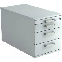 Hjh OFFICE PRO SIGNA TC30 CE - Rolcontainer Grijs Hout met 3 lades Chrome metaal handgreep