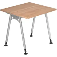 Hjh OFFICE PRO ATOS 8 S - Walnoot 80 x 80 Tafelhoogte I In hoogte verstelbaar