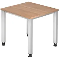Hjh OFFICE PRO QUEO 8 S - Walnoot 80 x 80 Tafelhoogte I In hoogte verstelbaar