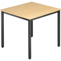 Hjh OFFICE PRO DORAN DQ08 D - Esdoorn 80 x 80 met vierkante buis / Zwart
