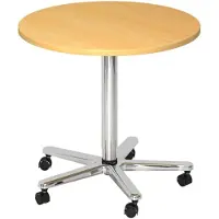 Hjh OFFICE PRO BISTRO 80R C - Systeem conferentietafel Beuken Chroom Ø 80