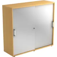 Hjh OFFICE PRO BETA 1753S - Beuken/Zilver Hoogte van de map | 3 OH Schuifwandkast Chrome metaal handgreep