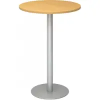 Hjh OFFICE PRO BISTRO H80R S - Systeem conferentietafel Beuken Zilver Ø 80