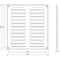 Europlast metalen rechthoekige sleuf rooster 260x280 wit - MR2628