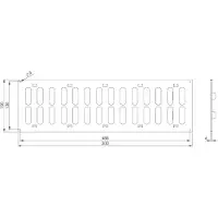 Europlast Metalen rooster 500x150mm wit - MR5015