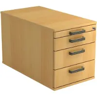 Hjh OFFICE PRO SIGNA TC30 SG - Rolcontainer Beuken Hout met 3 lades Greeplijst kunststof