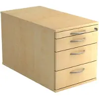 Hjh OFFICE PRO SIGNA TC30 BM - Rolcontainer Esdoorn Hout met 3 lades Metalen handgreep