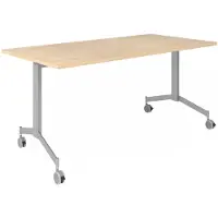 Hjh OFFICE PRO KALA 16 | Klaptafel verrijdbaar | 160 cm | zilver - Conferentietafel Eiken