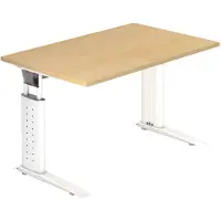 Hjh OFFICE PRO UNDA 12 W - 120x80 Tafelhoogte I In hoogte verstelbaar Esdoorn/Wit