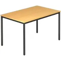 Hjh OFFICE PRO DORAN DR12 D - Beuken 120x80 met ronde buis / Zwart
