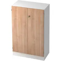 Hjh OFFICE PRO SIGNA K 6550 SG - Hoogte van de map | 3 OH Wit/Walnoot met knop (afsluitbaar) Kast