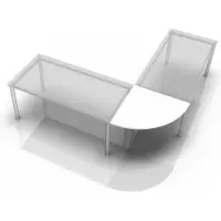 Hjh OFFICE PRO LE91 - Hoek rond 80 x 80 Wit