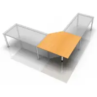 Hjh OFFICE PRO XBT12 W - trapeziumvormige plaat 120 x 120 Beuken