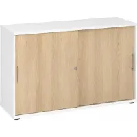 Hjh OFFICE PRO BETA 1752S - Hoogte van de map | 2 OH Wit/Eiken Schuifwandkast