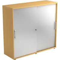 Hjh OFFICE PRO BETA 1753S - Beuken/Zilver Hoogte van de map | 3 OH Schuifwandkast Rail handvat (kunststof)