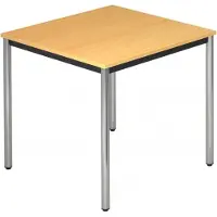 Hjh OFFICE PRO DORAN DR08 C - Beuken 80 x 80 met ronde buis / Chroom