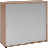 Hjh OFFICE PRO BETA 1753S - Walnoot/Zilver Hoogte van de map | 3 OH Schuifwandkast
