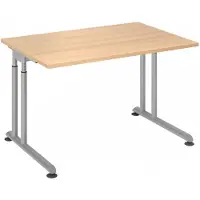 Hjh OFFICE PRO ZENO 12 S | 120x80 - 120x80 Eiken/Zilver Tafelhoogte I In hoogte verstelbaar