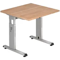 Hjh OFFICE PRO MEGA 8 S - 80 x 80 Walnoot/Zilver Tafelhoogte I In hoogte verstelbaar