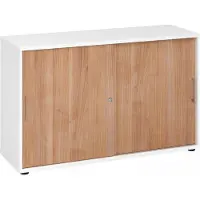 Hjh OFFICE PRO BETA 1752S - Hoogte van de map | 2 OH Wit/Walnoot Schuifwandkast