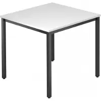 Hjh OFFICE PRO DORAN DQ08 D - Wit 80 x 80 met vierkante buis / Zwart