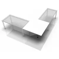 Hjh OFFICE PRO XBT12 G - trapeziumvormige plaat 120 x 120 Wit
