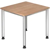 Hjh OFFICE PRO HILO 8 S - Walnoot 80 x 80 Tafelhoogte I In hoogte verstelbaar