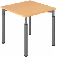 Hjh OFFICE PRO YAMA 8 G | 80x80 - 80 x 80 Tafelhoogte I In hoogte verstelbaar Beuken/Grafiet