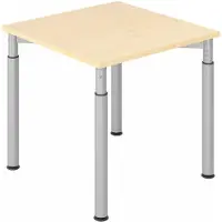 Hjh OFFICE PRO YAMA 8 S | 80x80 - 80 x 80 Esdoorn/Zilver Tafelhoogte I In hoogte verstelbaar